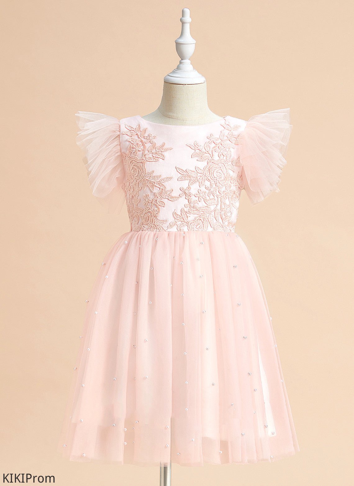Camila Sleeveless Knee-length Girl Satin/Tulle - Scoop Lace A-Line Flower Girl Dresses With Neck Dress Flower