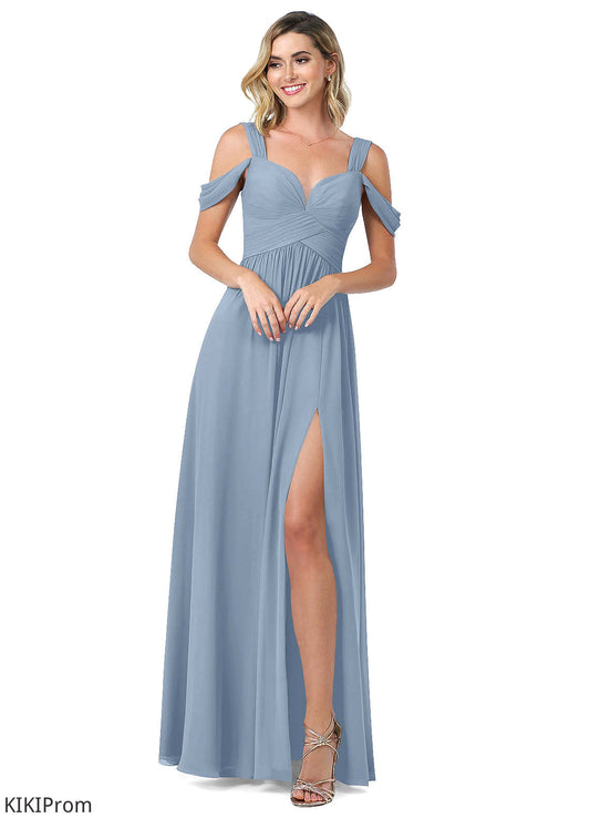 Tiana Short Sleeves Floor Length Velvet Natural Waist V-Neck A-Line/Princess Bridesmaid Dresses