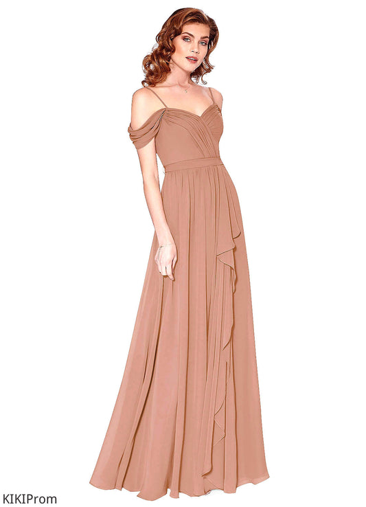 Liana Natural Waist Sleeveless Floor Length A-Line/Princess Spaghetti Staps Bridesmaid Dresses