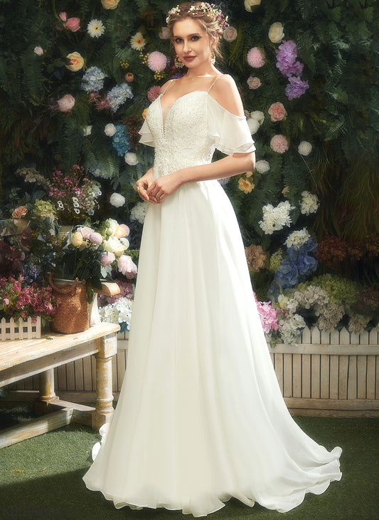 Cold Sequins Wedding A-Line Organza With Sanaa Court Train Wedding Dresses Beading Shoulder Ruffle Dress