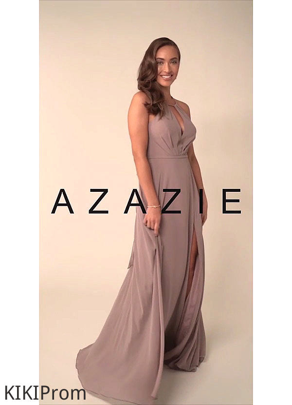 Kylie Sleeveless Straps Natural Waist A-Line/Princess Floor Length Bridesmaid Dresses