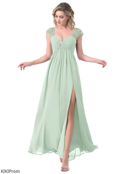 Janelle V-Neck Sleeveless A-Line/Princess Natural Waist Floor Length Bridesmaid Dresses