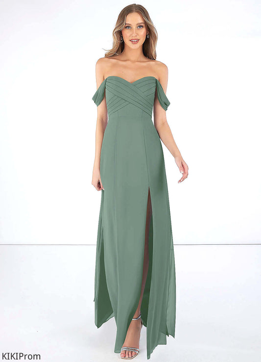 Cameron Sleeveless Floor Length Natural Waist Spaghetti Staps A-Line/Princess Bridesmaid Dresses