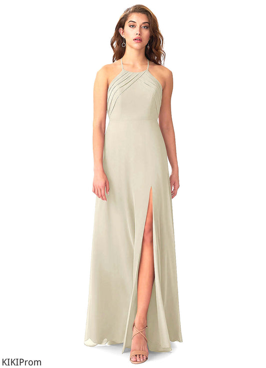 Avery Natural Waist Sleeveless Floor Length Spaghetti Staps A-Line/Princess Bridesmaid Dresses