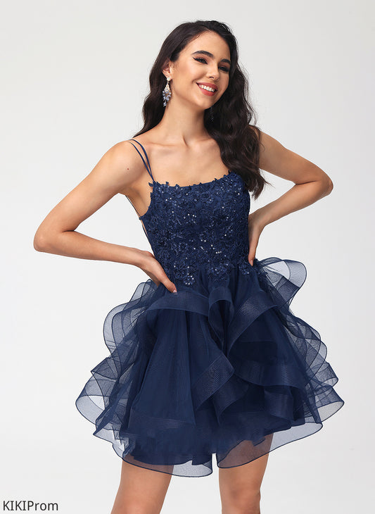 Short/Mini Tulle Scoop Sequins Neck With Homecoming Dresses Ball-Gown/Princess Homecoming Dress Lace Briana
