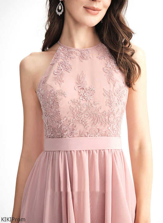 Homecoming Dresses Asymmetrical Monique Neck With Chiffon Scoop Dress A-Line Lace Homecoming