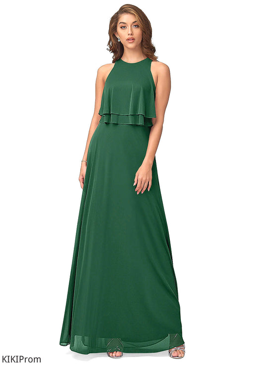 Natalee V-Neck Half Sleeves Tea Length A-Line/Princess Natural Waist Bridesmaid Dresses