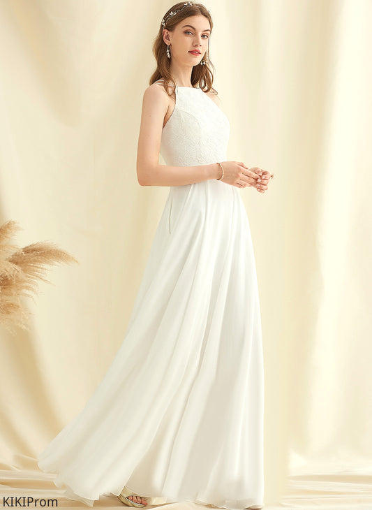 Wedding Dresses Lace Diamond Chiffon Wedding A-Line Floor-Length Dress