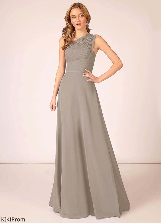 Gina High Low Sleeveless Natural Waist One Shoulder A-Line/Princess Bridesmaid Dresses