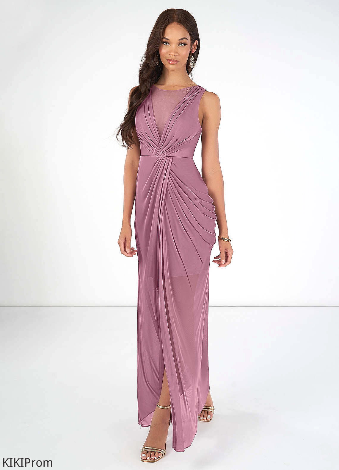 Laurel Spaghetti Staps Floor Length Natural Waist Sleeveless A-Line/Princess Bridesmaid Dresses