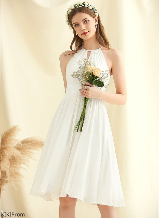 Wedding Lacey Dress A-Line Chiffon Knee-Length Wedding Dresses