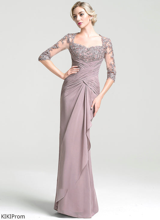 Cascading Floor-Length Mother of the Bride Dresses Dress Chiffon With the of Sweetheart Trumpet/Mermaid Violet Ruffle Mother Bride Ruffles