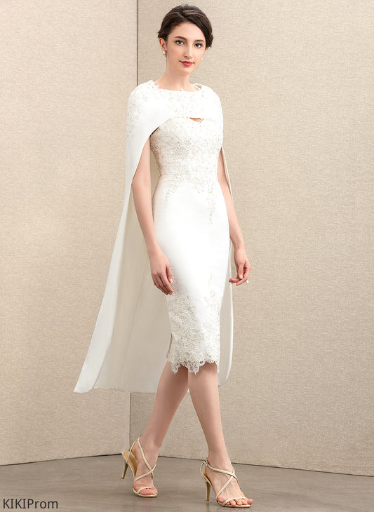 Bride Crepe Stretch the Knee-Length Mother of the Bride Dresses With Beading Rosalind of Mother Sheath/Column Sweetheart Dress Lace
