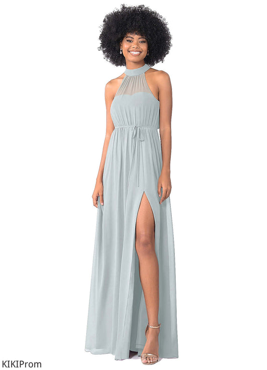 Vivien Spaghetti Staps Natural Waist A-Line/Princess Floor Length Sleeveless Bridesmaid Dresses