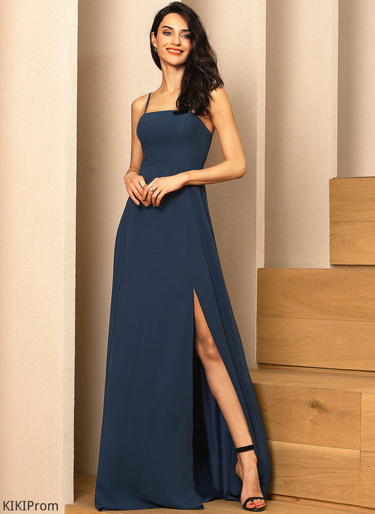 Floor-Length Neckline Fabric Straps&Sleeves A-Line Silhouette Square Length Elena Scoop Floor Length Natural Waist Bridesmaid Dresses
