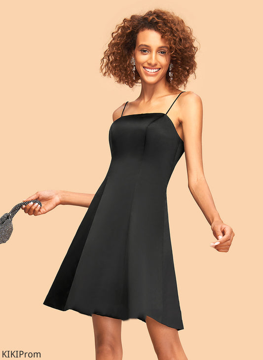 Short/Mini Neckline Homecoming Square A-Line Satin Skyler Homecoming Dresses Dress