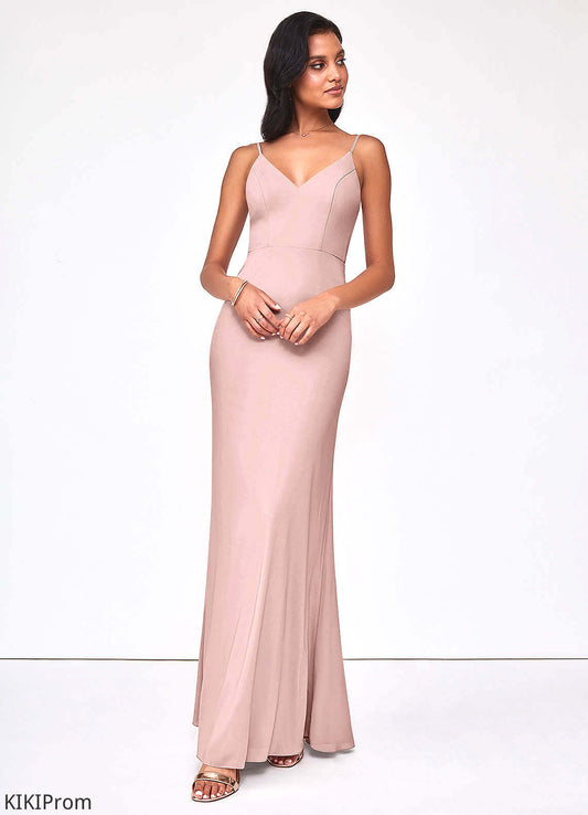 Shyanne A-Line/Princess Floor Length V-Neck Natural Waist Sleeveless Bridesmaid Dresses