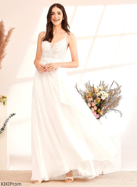 Dress Floor-Length Sequins Kaley V-neck A-Line Wedding With Wedding Dresses