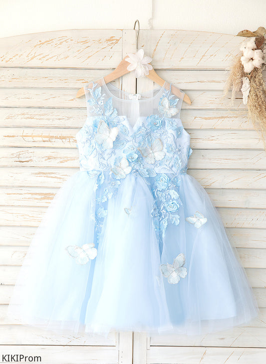 Aileen Girl - Sleeveless Scoop Flower Girl Dresses Tulle/Lace Flower Knee-length A-Line Dress Neck