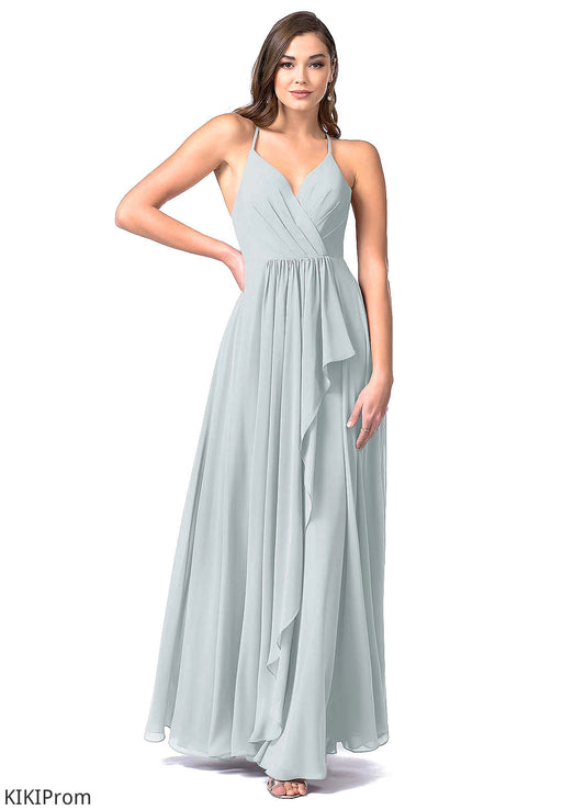 Sal Empire Waist A-Line/Princess Sleeveless Straps Floor Length Bridesmaid Dresses