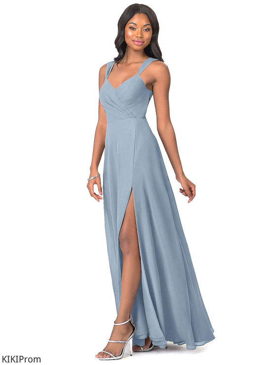 Lilia A-Line/Princess Floor Length Sleeveless Natural Waist Scoop Bridesmaid Dresses