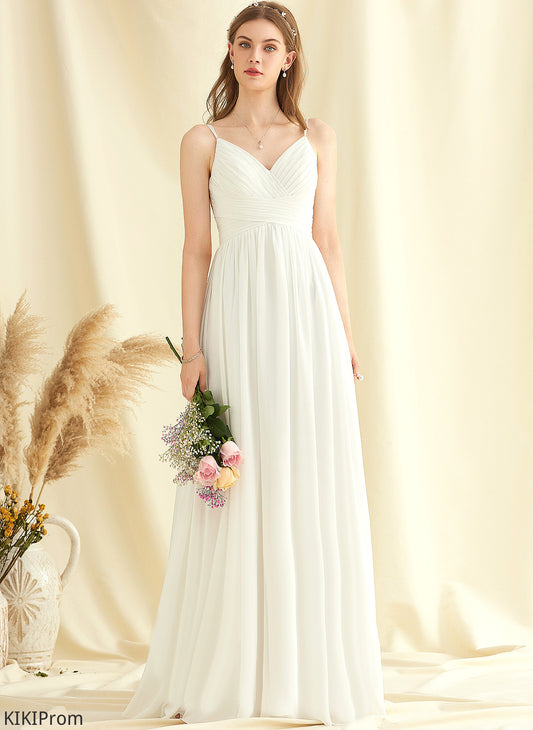 Wedding Dresses Chiffon V-neck A-Line Jan Floor-Length Wedding Dress