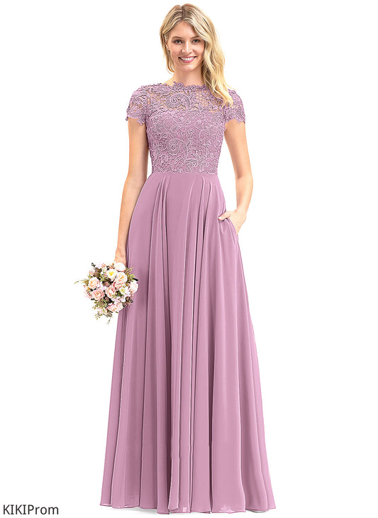 Fabric Straps&Sleeves Length Silhouette Neckline Floor-Length A-Line Scoop Lace Karma Bridesmaid Dresses