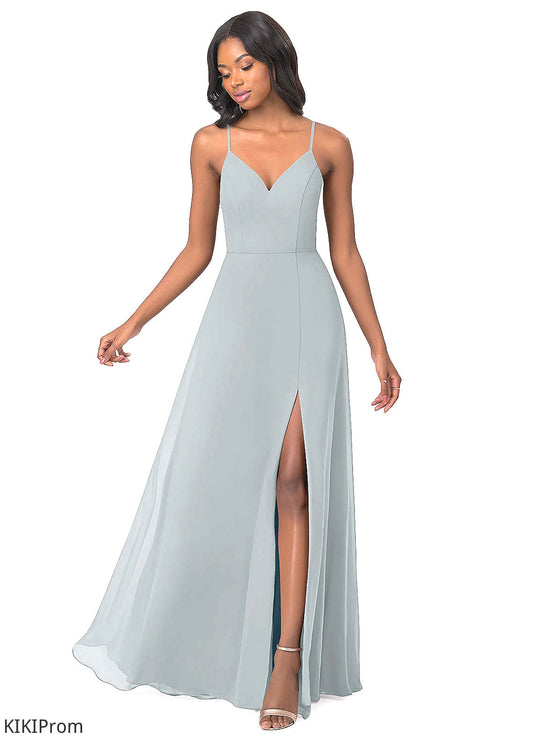 Yvonne A-Line/Princess V-Neck Floor Length Natural Waist Sleeveless Bridesmaid Dresses