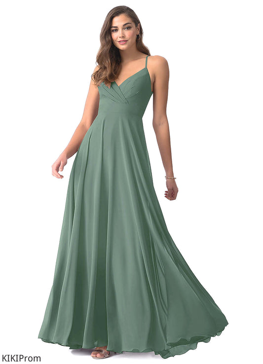 Karsyn Floor Length Sleeveless V-Neck Natural Waist A-Line/Princess Bridesmaid Dresses