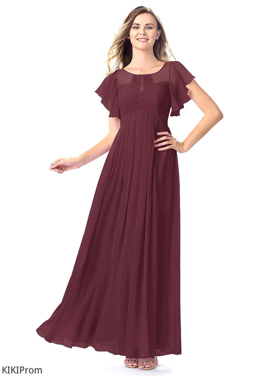 Raegan A-Line/Princess Spaghetti Staps Sleeveless Floor Length Natural Waist Bridesmaid Dresses