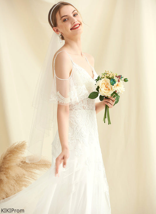 Sweep Train With Lace Wedding Dresses Wedding Elyse Tulle Beading A-Line Dress