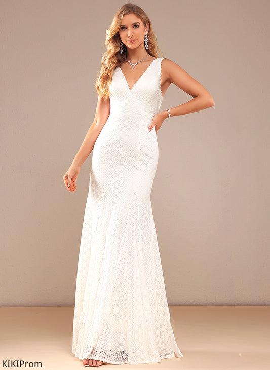 Floor-Length Wedding Dress Reese Lace Trumpet/Mermaid Wedding Dresses V-neck