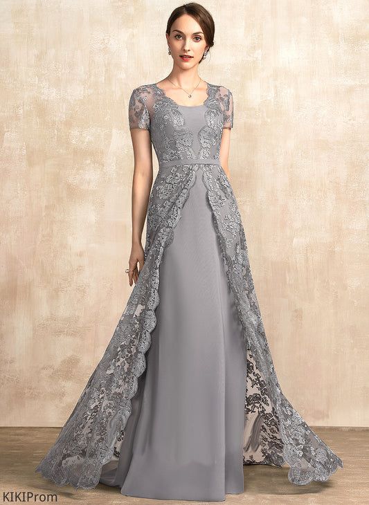 Square Dress Bride Evie the Neckline of Mother Train Lace Mother of the Bride Dresses Chiffon A-Line Sweep