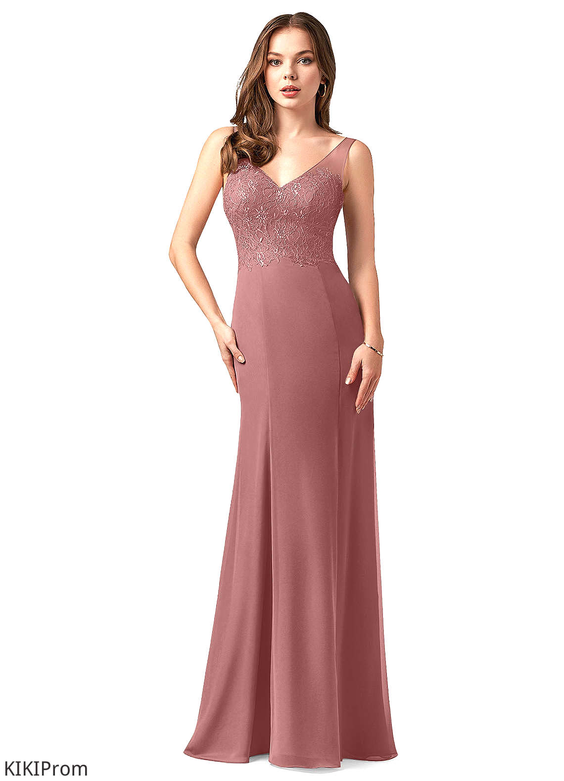 Madilynn Spaghetti Staps Sleeveless Natural Waist A-Line/Princess Floor Length Bridesmaid Dresses