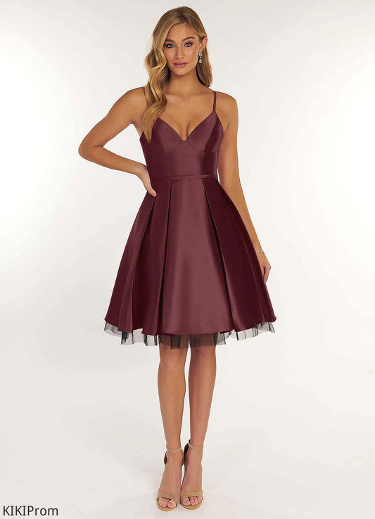 Rhoda Spaghetti Staps Floor Length Sleeveless Natural Waist A-Line/Princess Bridesmaid Dresses