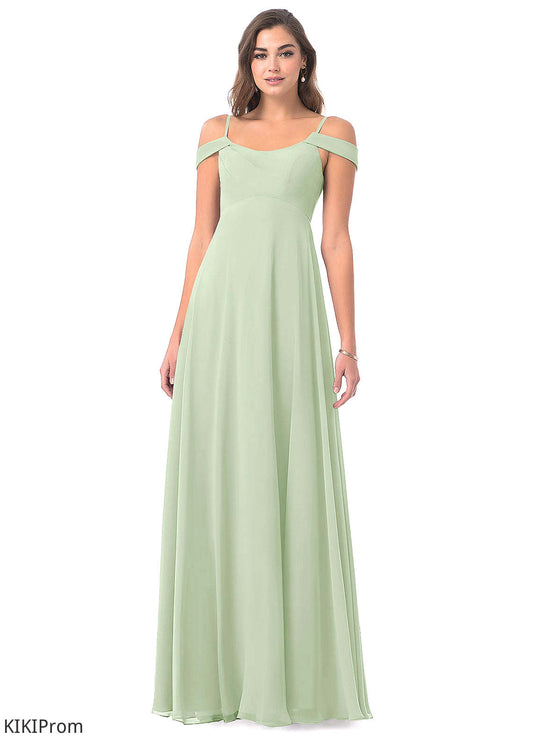 Carissa Spaghetti Staps Sleeveless Floor Length A-Line/Princess Natural Waist Bridesmaid Dresses
