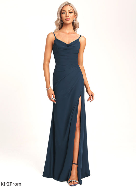 Straps&Sleeves Neckline Floor-Length Fabric Trumpet/Mermaid Cowl Length Silhouette Elliana Bridesmaid Dresses