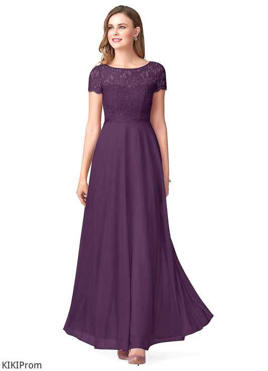 April V-Neck Floor Length Sleeveless Natural Waist A-Line/Princess Bridesmaid Dresses