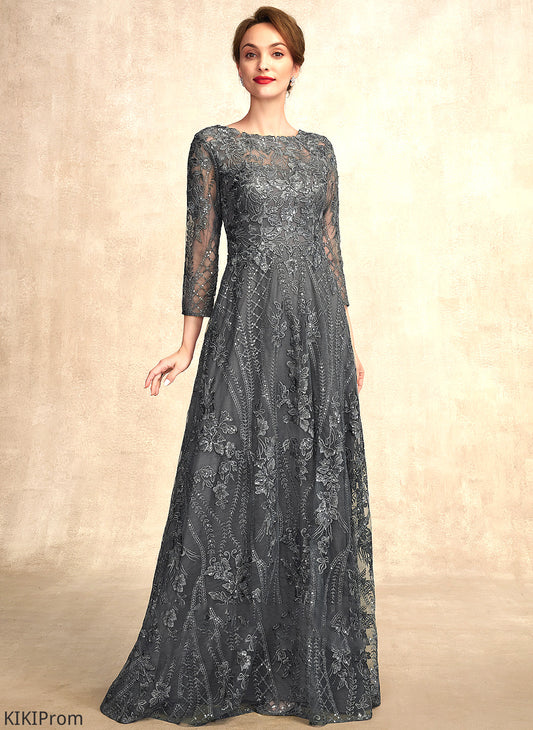 of Floor-Length A-Line Sequins Mother Neck the Lace With Ciara Scoop Dress Bride Mother of the Bride Dresses