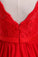 2022 V-Neck A Line Knee Length Lace & Chiffon Bridesmaid Dresses