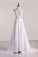 2022 New Arrival Spaghetti Straps A Line Wedding Dresses Chiffon With Beading