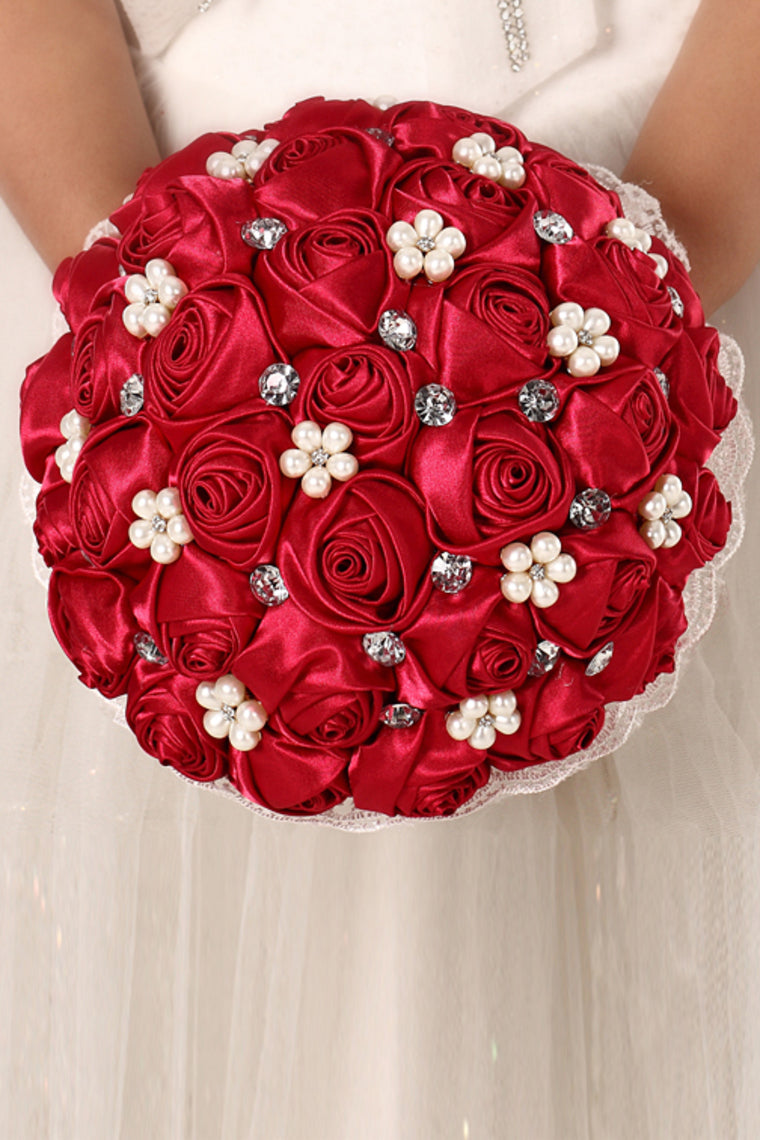 Rhinestone Round Roses Bouquets Wedding Flowers (26*22cm)