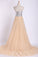 2022 Sweetheart A Line Sweep Train Prom Dresses Tulle With Beads