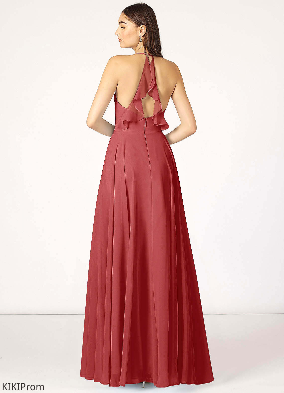 Viviana Sleeveless Natural Waist A-Line/Princess Scoop Floor Length Bridesmaid Dresses