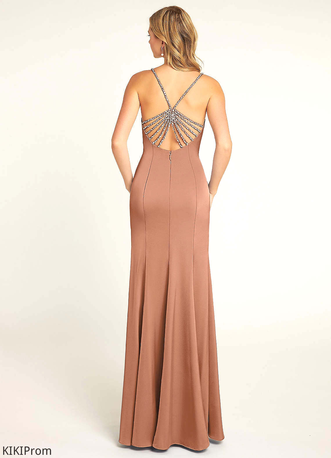 Selena A-Line/Princess Natural Waist Floor Length V-Neck Sleeveless Bridesmaid Dresses