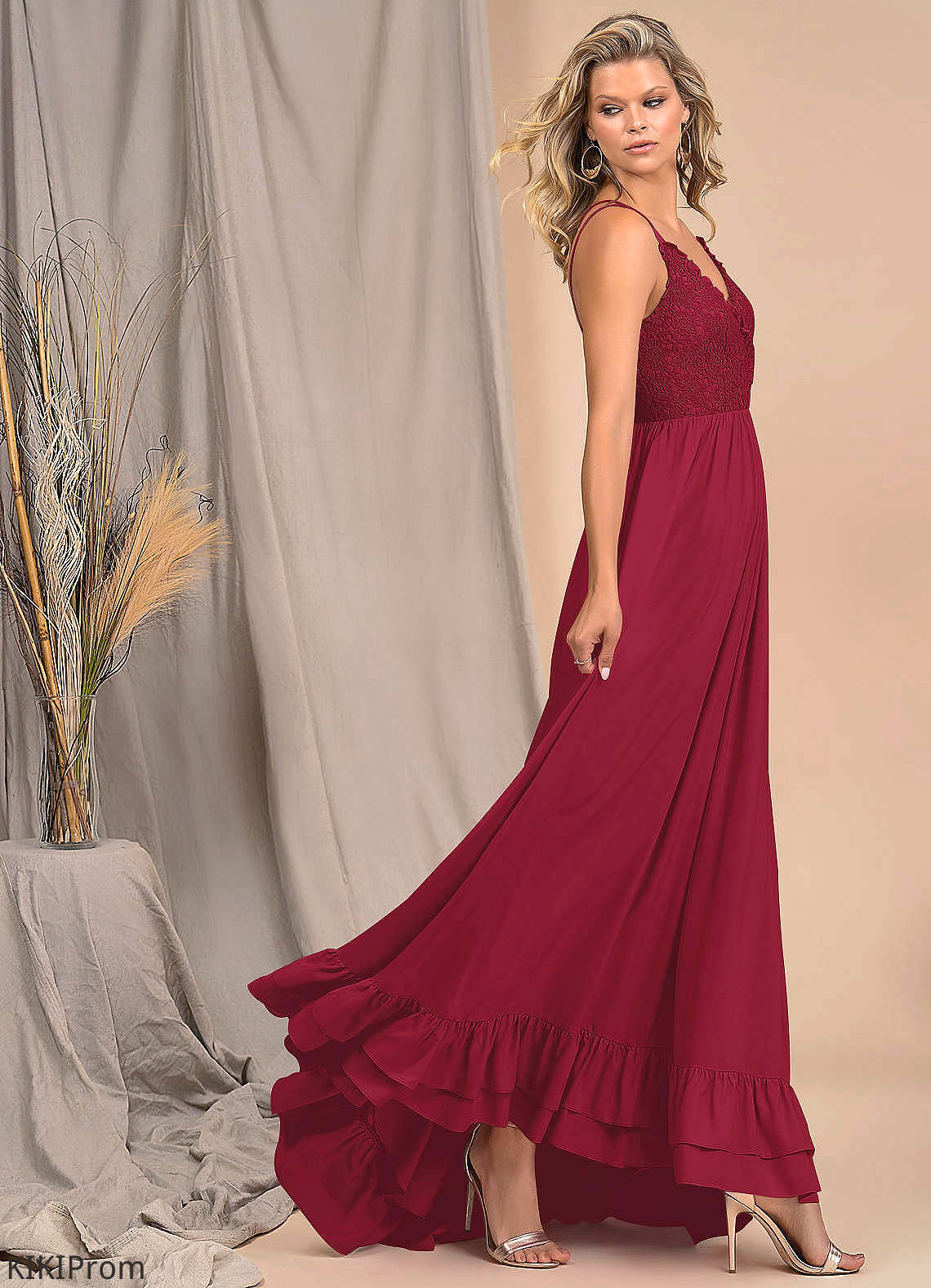 Molly A-Line/Princess Sleeveless Floor Length Natural Waist Straps Bridesmaid Dresses