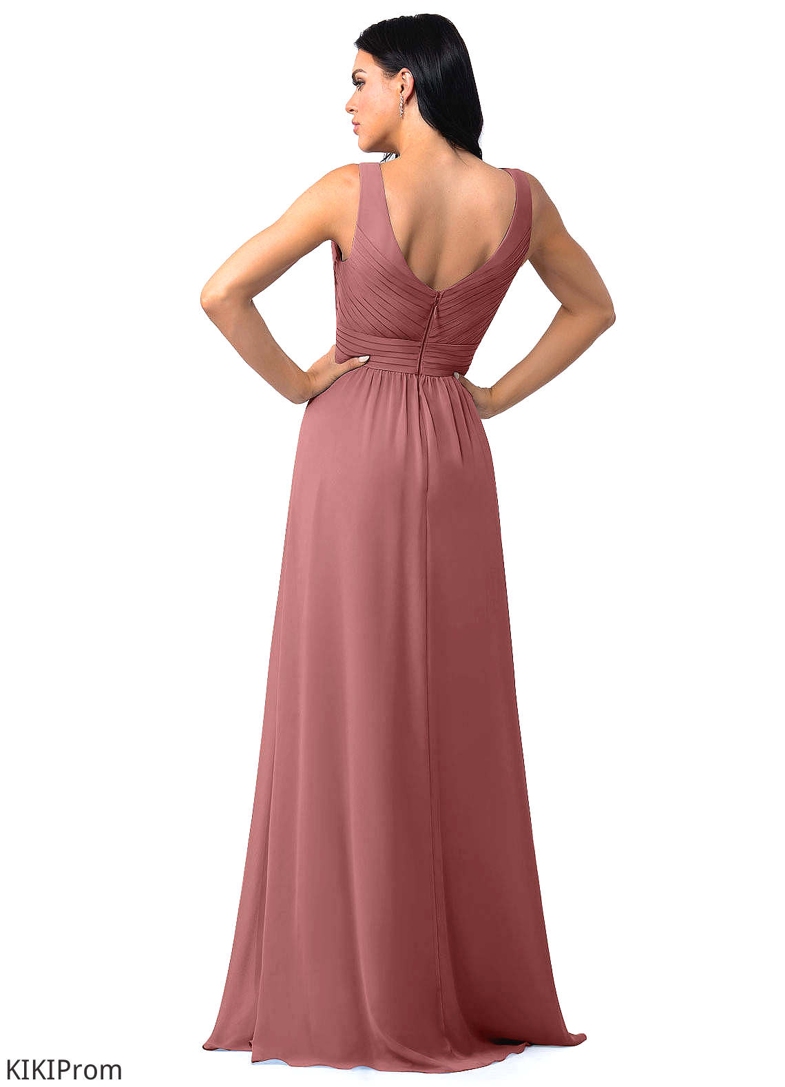 Bria Natural Waist Scoop Floor Length Sleeveless A-Line/Princess Bridesmaid Dresses