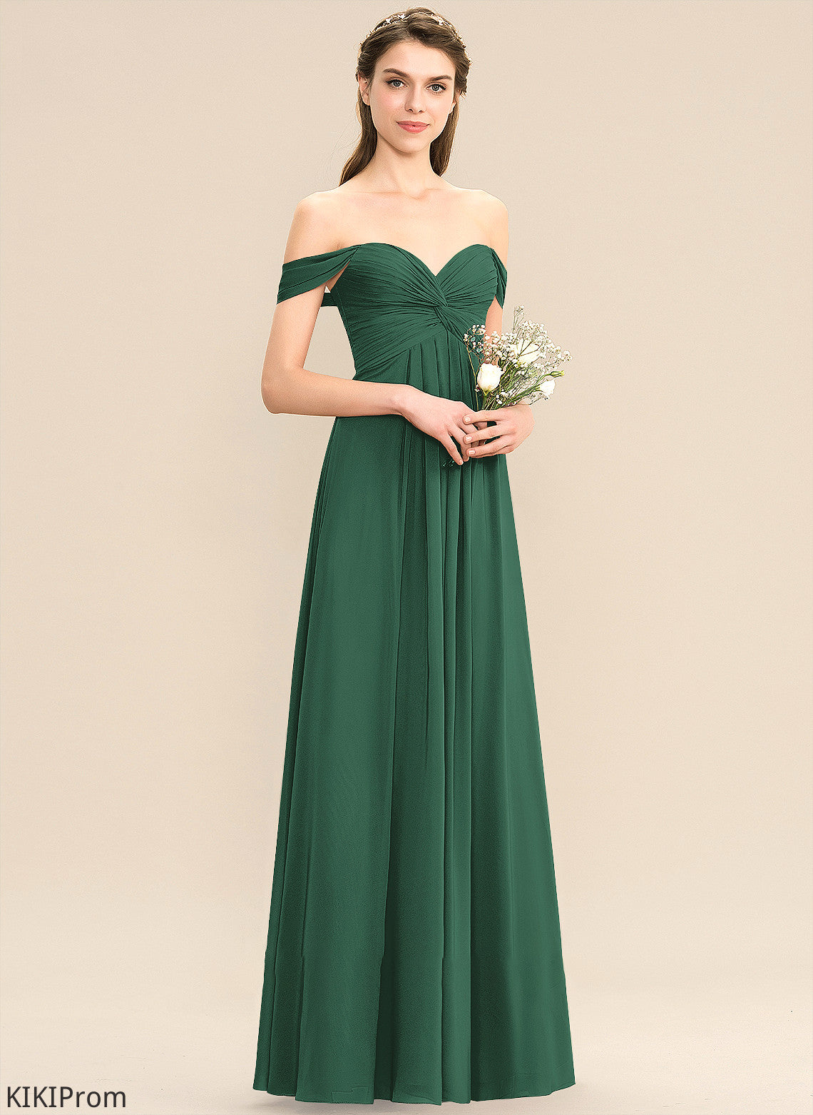 Embellishment Ruffle Off-the-Shoulder Silhouette Length Floor-Length Neckline A-Line Fabric Delaney High Low Sleeveless Bridesmaid Dresses
