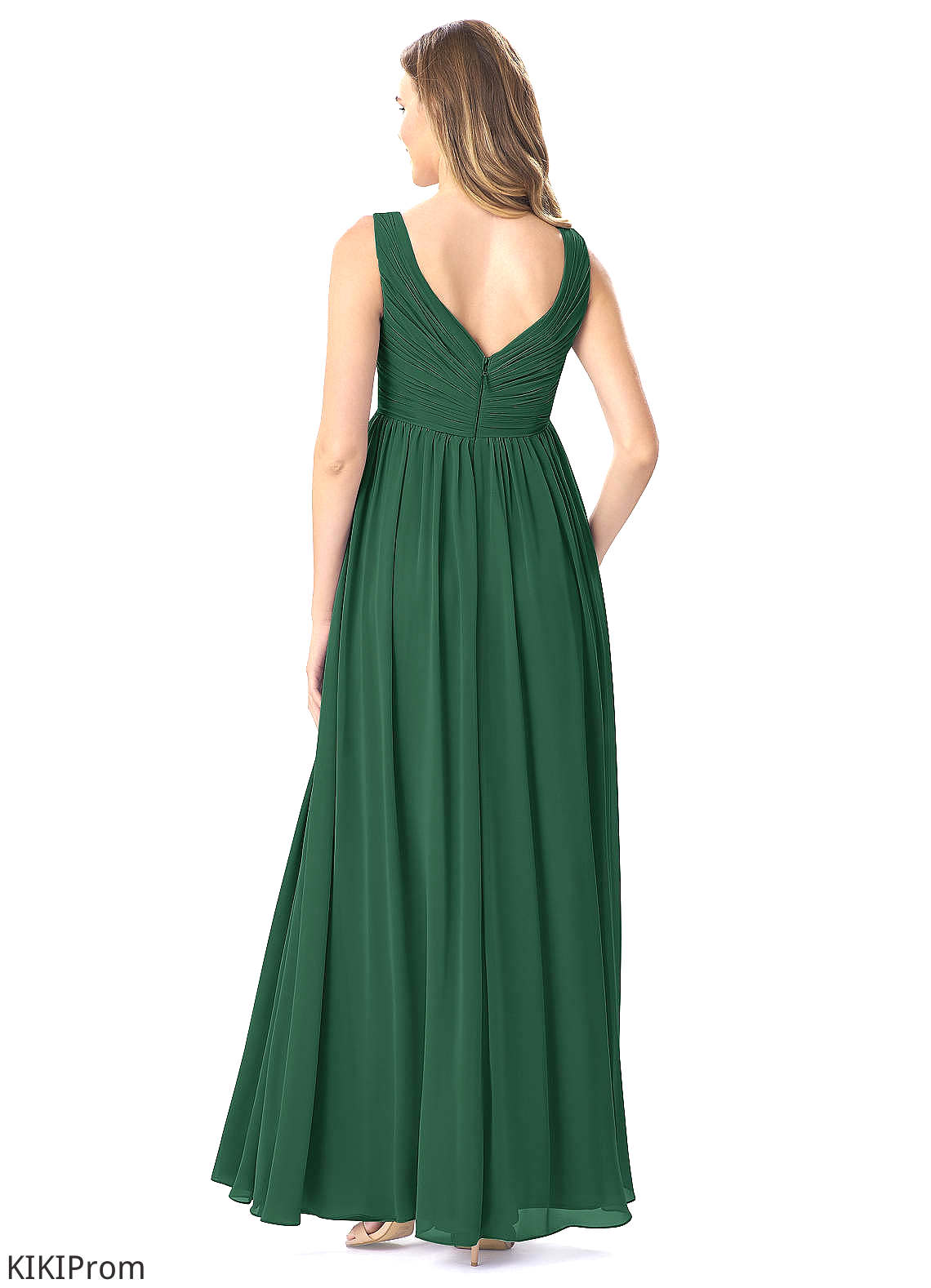 Makayla V-Neck Natural Waist Sleeveless Sheath/Column Floor Length Lace Bridesmaid Dresses