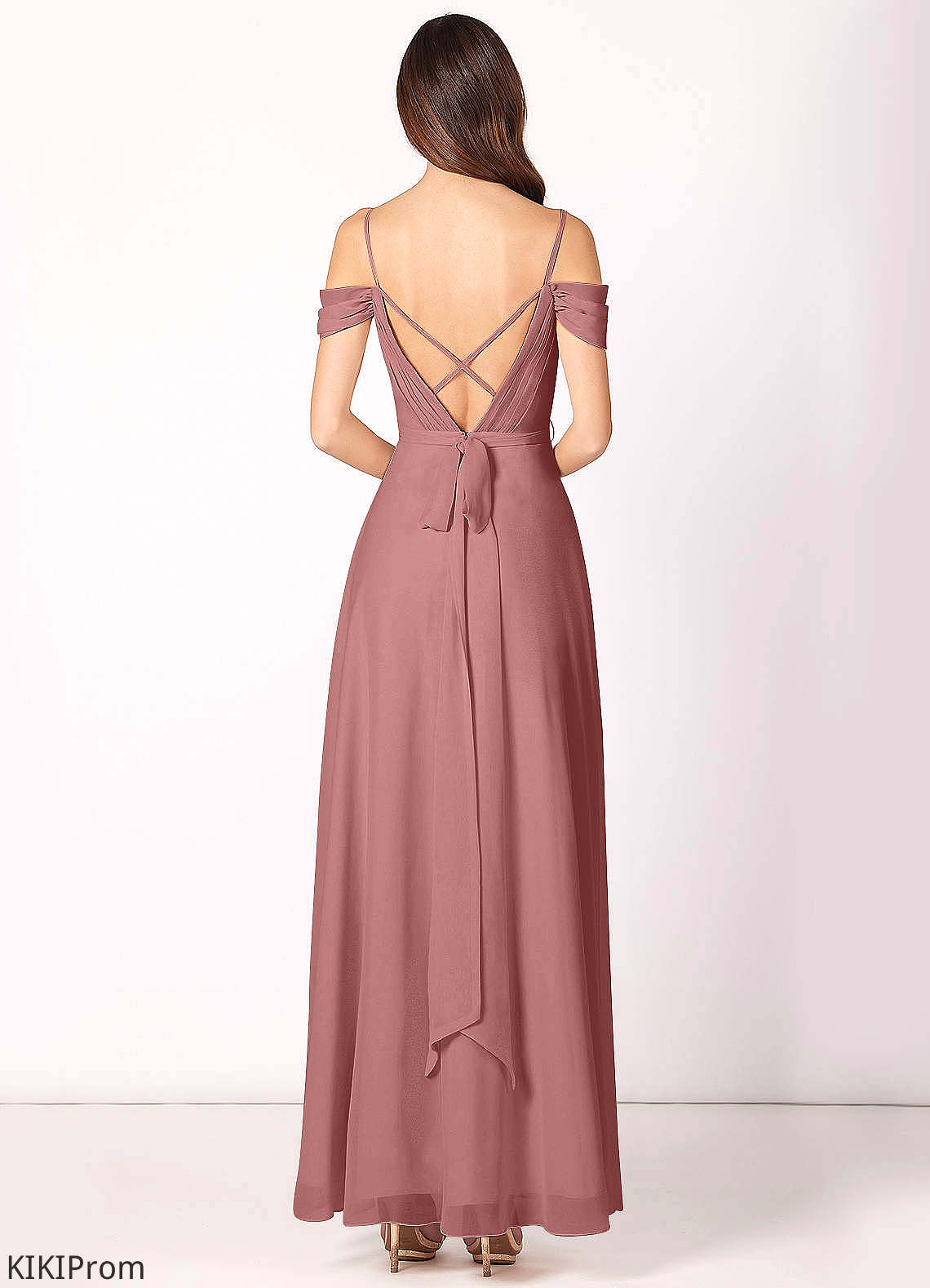 Carmen Natural Waist A-Line/Princess Stretch Satin Straps Floor Length Sleeveless Bridesmaid Dresses